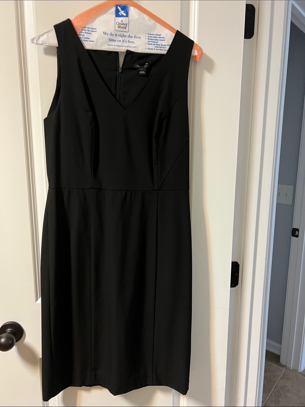 Ann Taylor Black V-Neck Sheath Dress